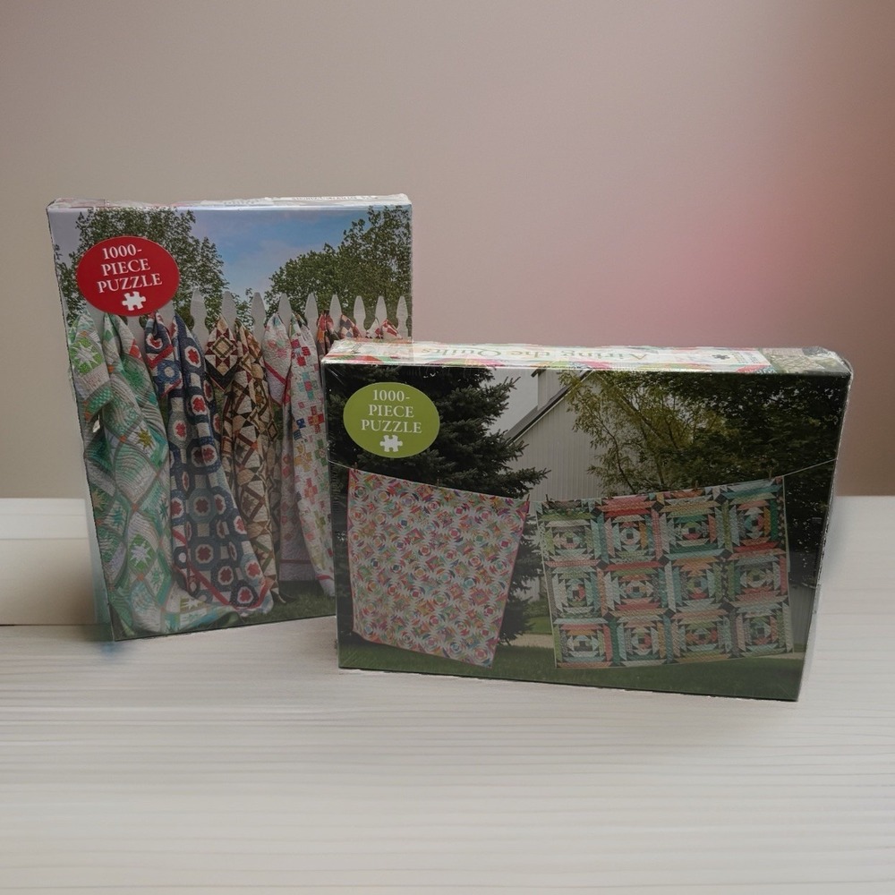 Martingale Quilt Puzzles Picket Fence Pretties & Airing The Quilts Set Of 2 New